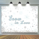 Lofaris Snow In Love Blue Snowflake Winter Backdrop for Party